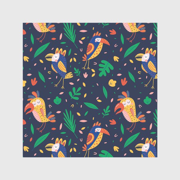 Скатерть «Паттерн попугаи в листве»