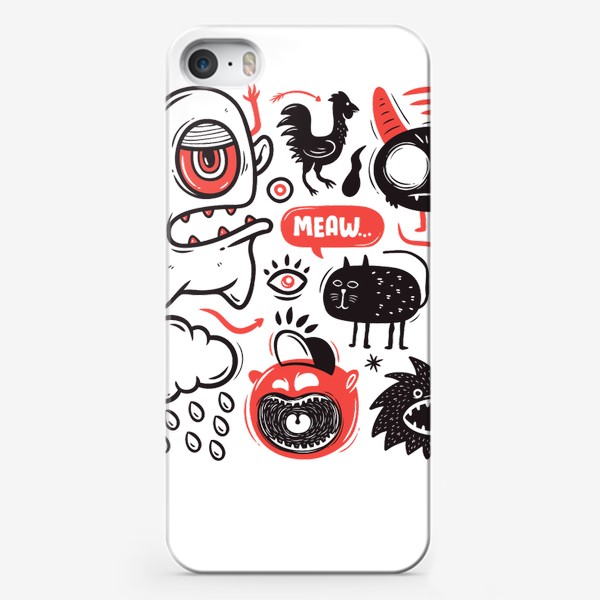 Чехол iPhone «Смешные каракули с набором монстров»