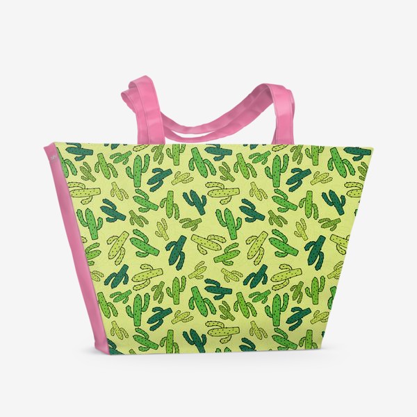 Пляжная сумка &laquo;Забавные зеленые кактусы&raquo;