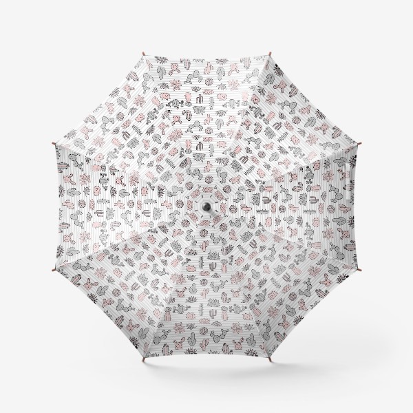 Зонт «Кактусы на полосатом фоне»