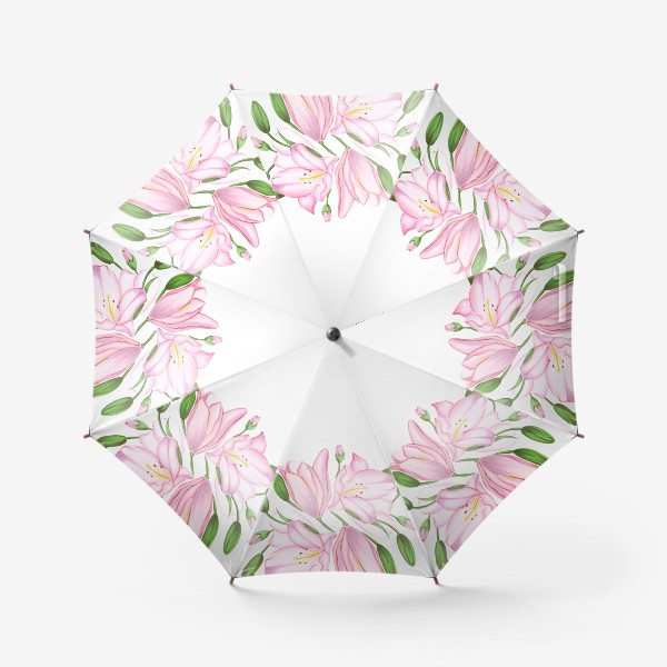 Зонт «Розовые Лилии, цветы.»