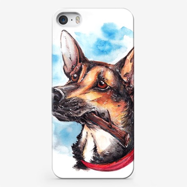 Чехол iPhone «Собака - друг человека! Голубой»