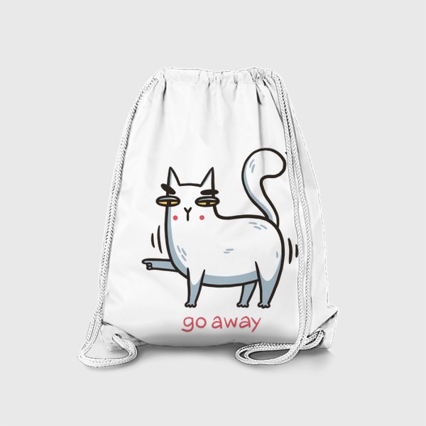 Рюкзак «Забавный белый кот. Go away»