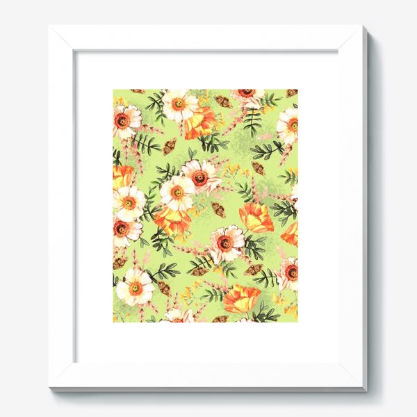 Картина «Весенний акварельный паттерн с цветами»