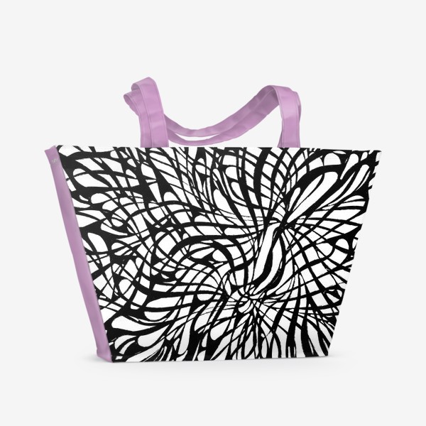 Пляжная сумка «Черно-белая абстракция»