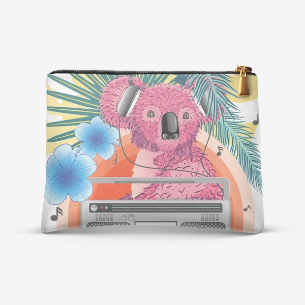 Косметичка «Розовая коала с бумбоксом»