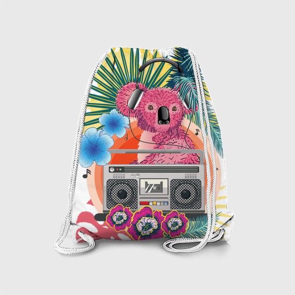 Рюкзак «Розовая коала с бумбоксом»