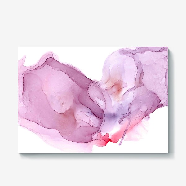 Холст «butterfly or delicate flower - Изогнутое полупрозрачное волнистое розовое облако, похожее на бабочку или нежный цветок»
