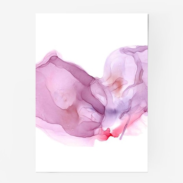 Постер «butterfly or delicate flower - Изогнутое полупрозрачное волнистое розовое облако, похожее на бабочку или нежный цветок»