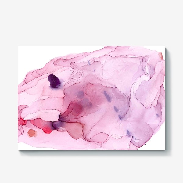 Холст &laquo;Lush translucent waved pink cloud - Пышное полупрозрачное волнистое розовое облако с а фиолетовой пунктирной линией&raquo;