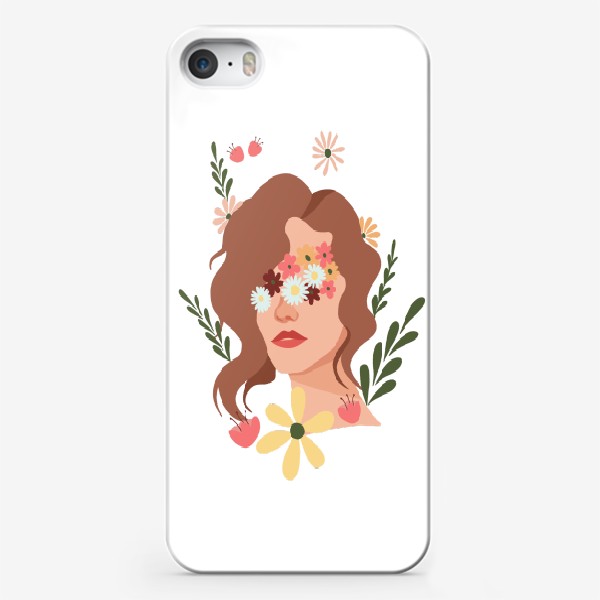 Чехол iPhone «Девушка с цветами»