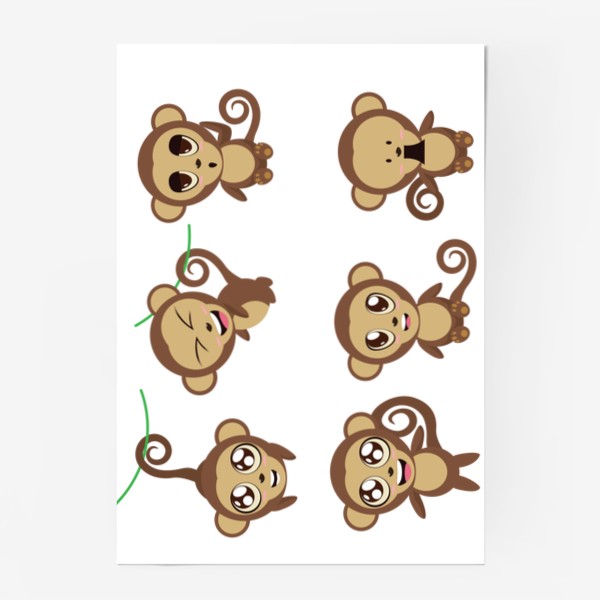 Постер «Веселые обезьянки»