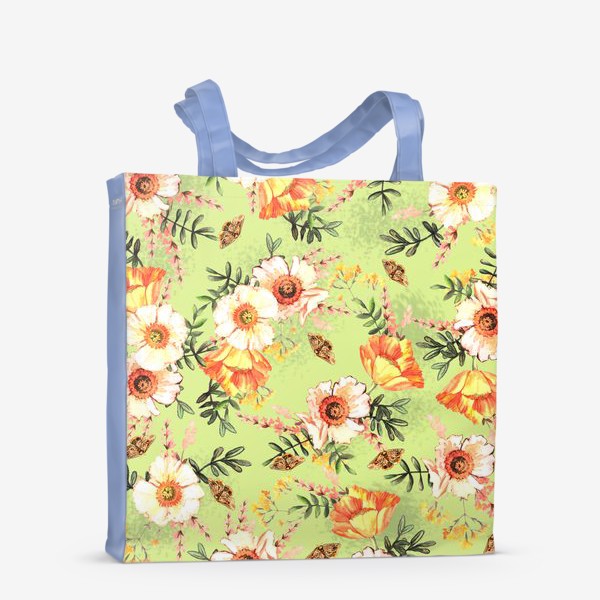 Сумка-шоппер «Весенний акварельный паттерн с цветами»