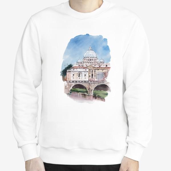 Свитшот «Акварель городской пейзаж Рим»