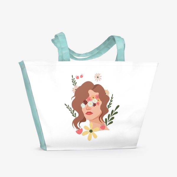 Пляжная сумка &laquo;Девушка с цветами&raquo;