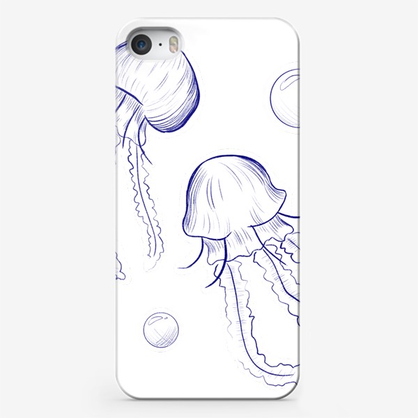Чехол iPhone &laquo;Синие медузы&raquo;