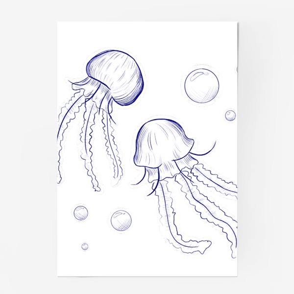 Постер &laquo;Синие медузы&raquo;