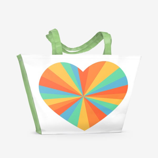 Пляжная сумка «Разноцветное  сердце»