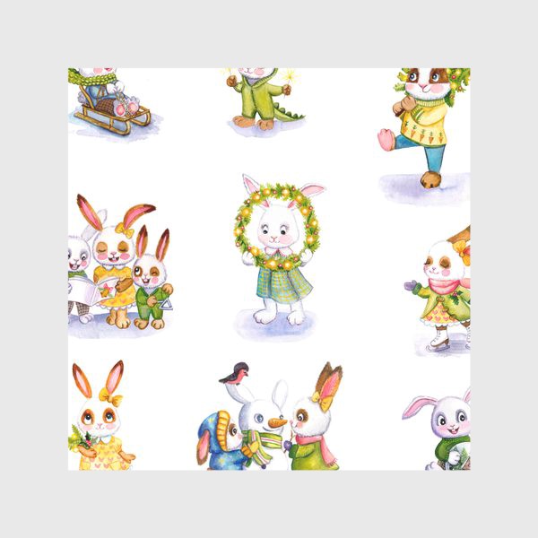Скатерть «Новогодние кролики»