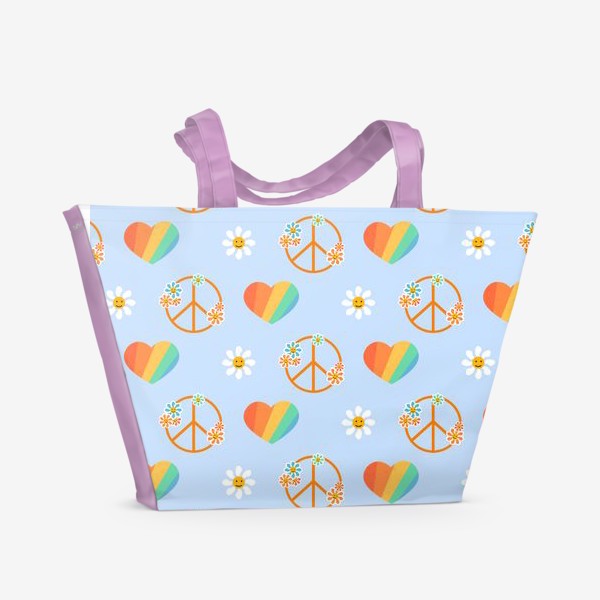 Пляжная сумка «Мир, любовь...»