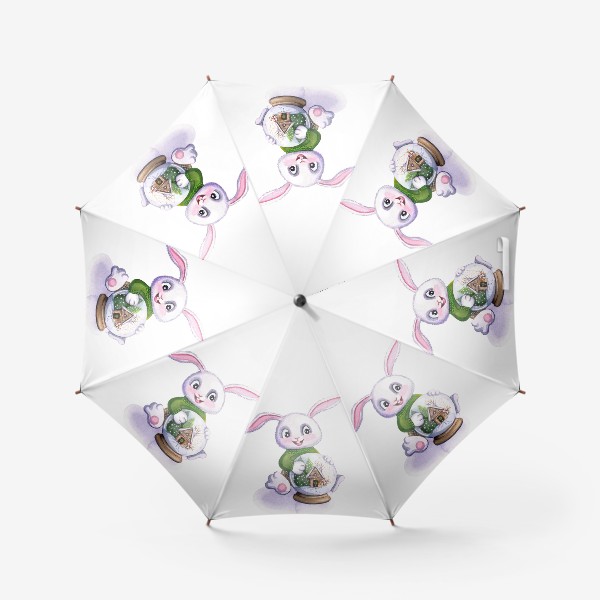 Зонт «Кролик со снежным шаром»