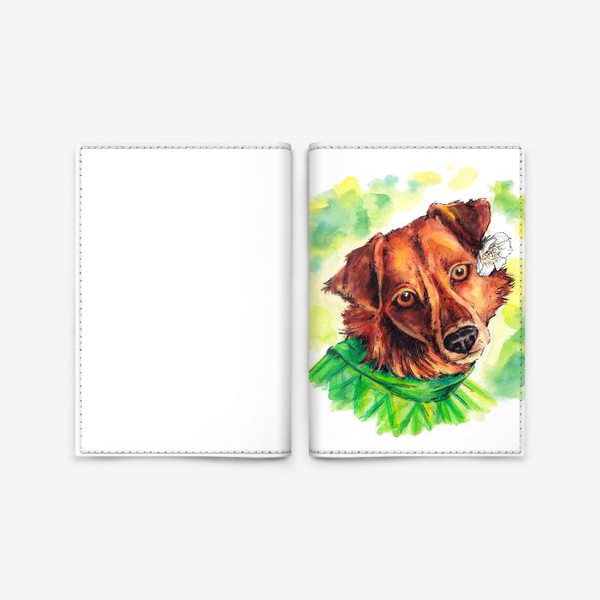 Обложка для паспорта &laquo;Собака - друг человека! Зеленый&raquo;