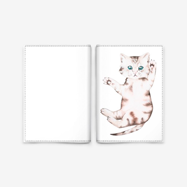 Обложка для паспорта «Милый серый котёнок»