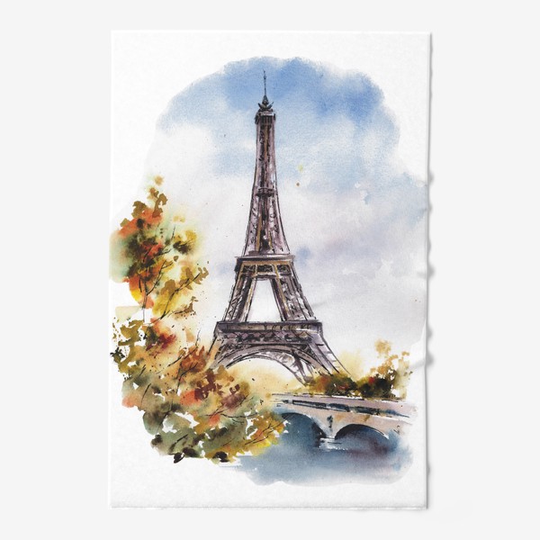Полотенце «Акварель городской пейзаж Осень в Париже»