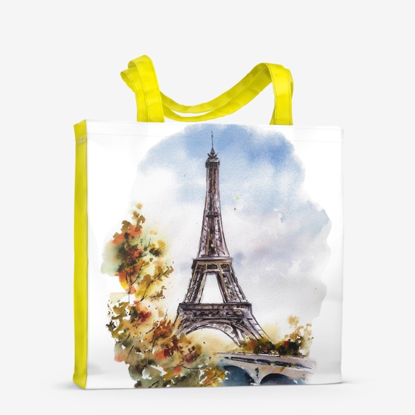 Сумка-шоппер «Акварель городской пейзаж Осень в Париже»