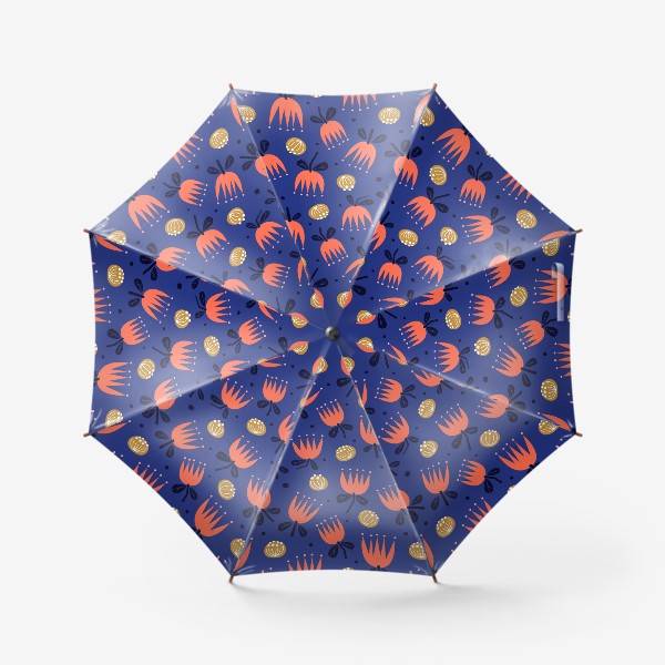 Зонт «Паттерн с декоративными цветами»