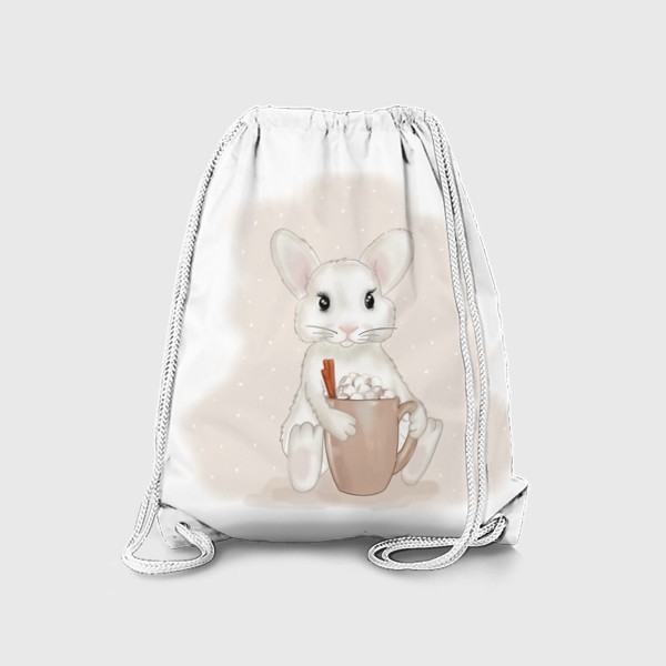 Рюкзак «Белый кролик с чашкой маршмеллоу»