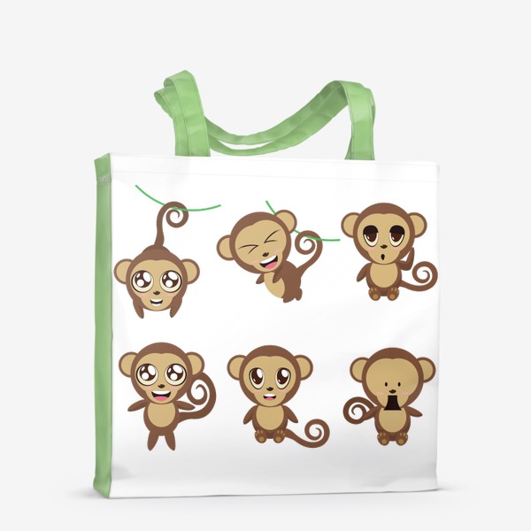Сумка-шоппер «Веселые обезьянки»
