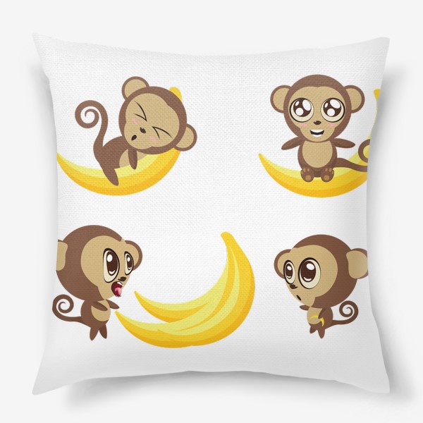 Подушка «Обезьянки и бананы»