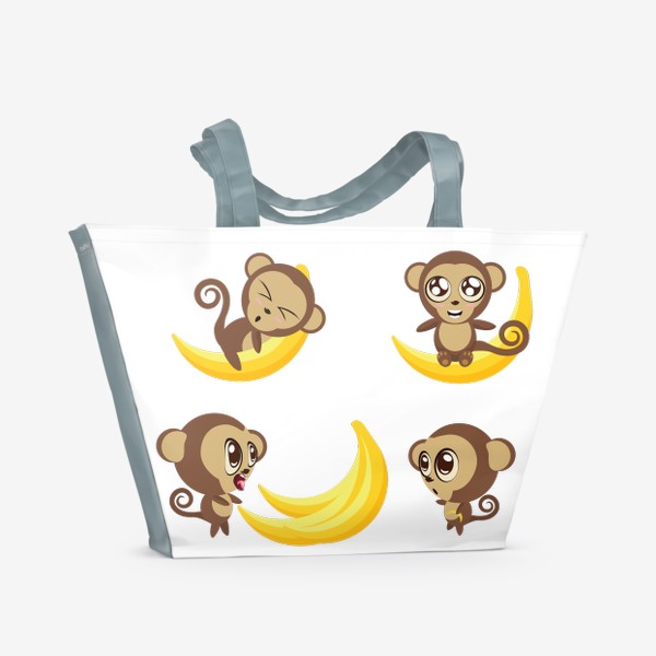 Пляжная сумка «Обезьянки и бананы»