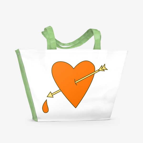 Пляжная сумка «Сердце со стрелой»