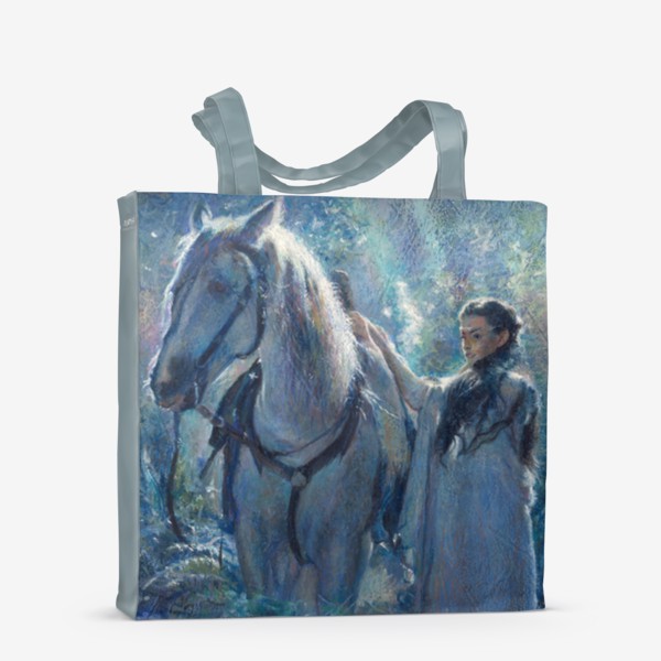 Сумка-шоппер «Арвен и Асфалот, властелин колец,белая лошадь »