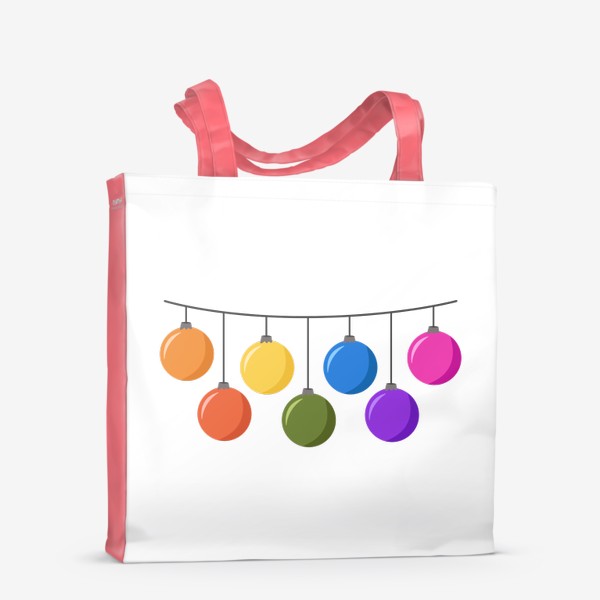 Сумка-шоппер «Гирлянда с разноцветными шарами»