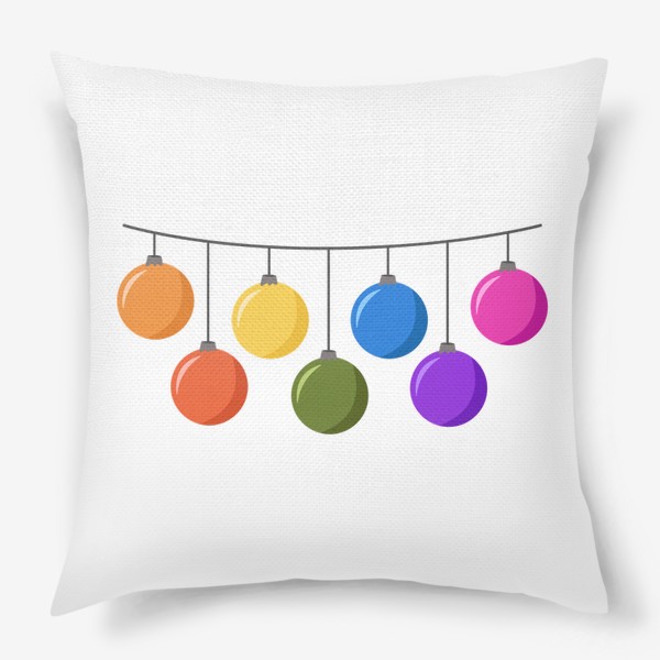 Подушка «Гирлянда с разноцветными шарами»