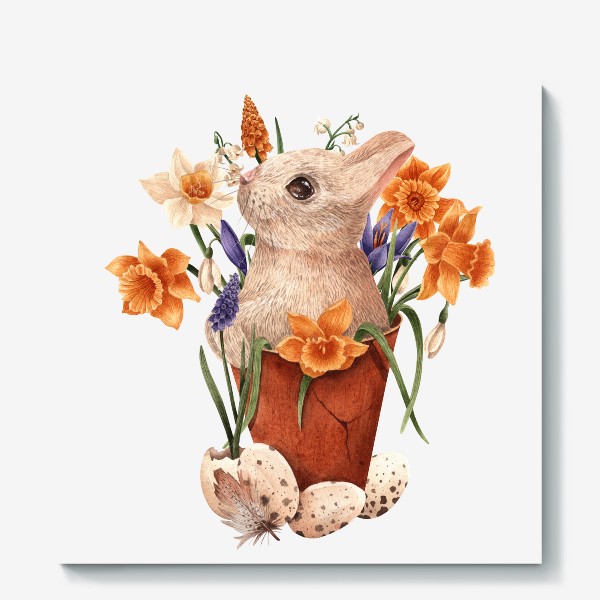Холст «Кролик весна»