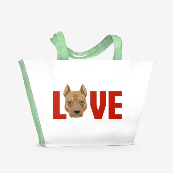 Пляжная сумка &laquo;LOVE pitbull/AST&raquo;
