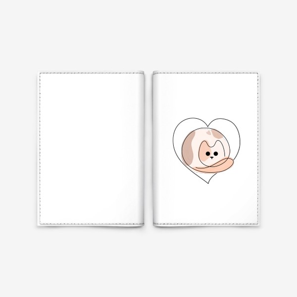 Обложка для паспорта «Кот с абстрактными пятнами в сердце»