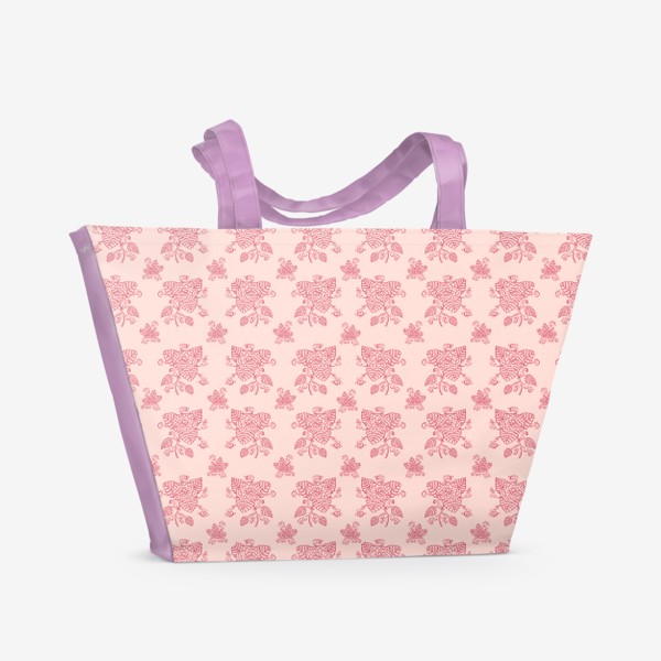 Пляжная сумка «Чайная роза мелкий розовый»