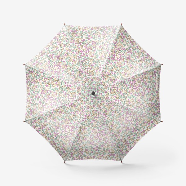 Зонт «Узор английский цветы с завитушками белый фон»