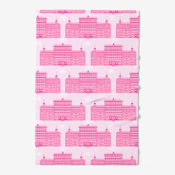 Полотенце «Узор Отель Гранд Будапешт кино розовый архитектура»