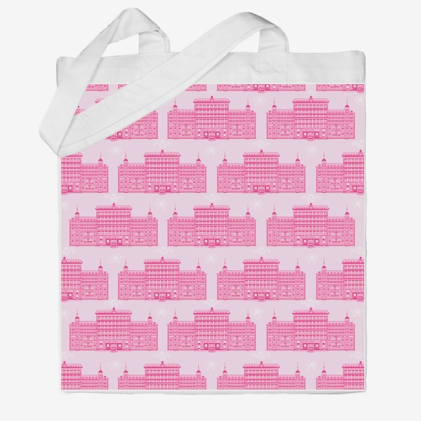 Сумка хб «Узор Отель Гранд Будапешт кино розовый архитектура»
