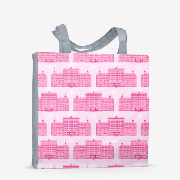 Сумка-шоппер «Узор Отель Гранд Будапешт кино розовый архитектура»