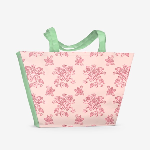 Пляжная сумка «Чайная Роза мелкий розовый»