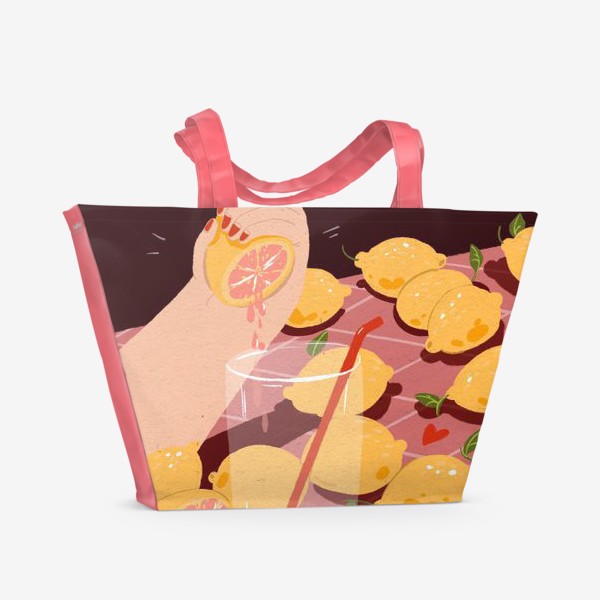 Пляжная сумка &laquo;розовый лимонад&raquo;