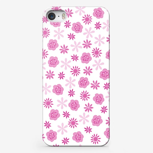 Чехол iPhone «Абстрактные розовые цветочки»