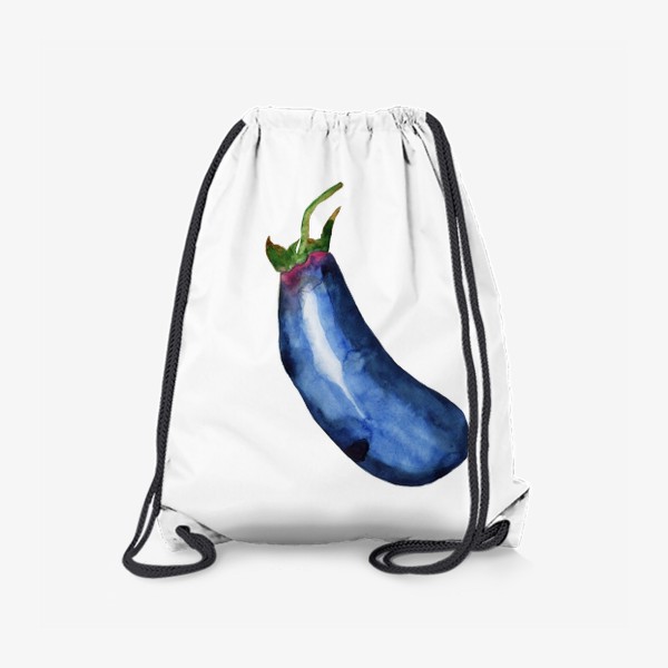 Рюкзак «Баклажан акварельный рисунок, синий овощ»